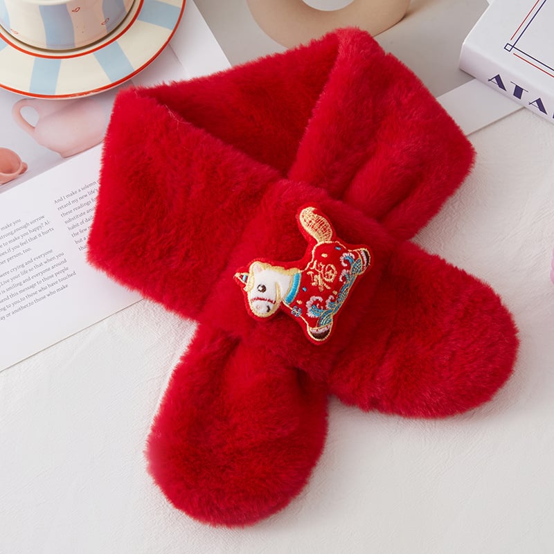 Șal pentru copii din poliester, model monocrom, vopsire tie-dye, păstrează căldura, iarnă 2025