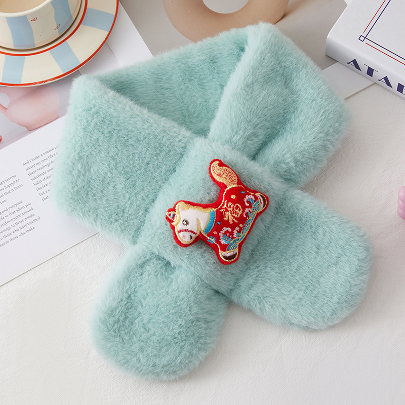 Șal pentru copii din poliester, model monocrom, vopsire tie-dye, păstrează căldura, iarnă 2025