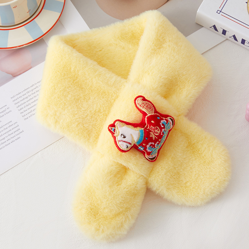 Șal pentru copii din poliester, model monocrom, vopsire tie-dye, păstrează căldura, iarnă 2025