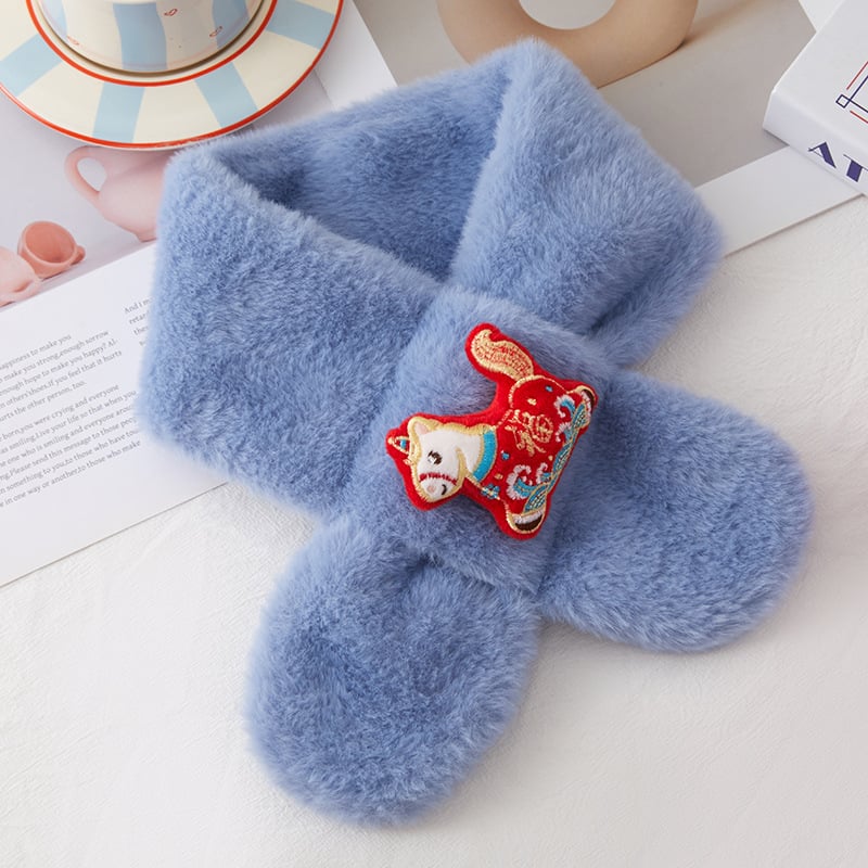 Șal pentru copii din poliester, model monocrom, vopsire tie-dye, păstrează căldura, iarnă 2025