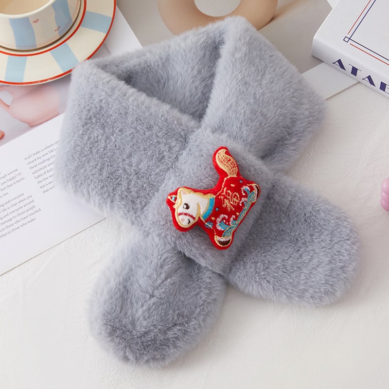 Șal pentru copii din poliester, model monocrom, vopsire tie-dye, păstrează căldura, iarnă 2025