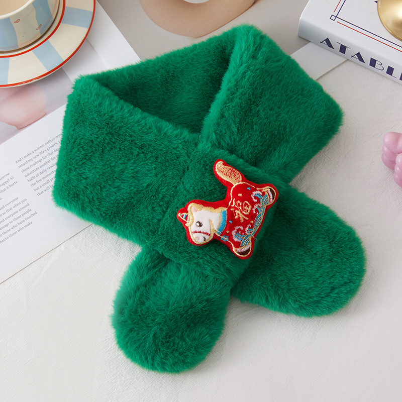 Șal pentru copii din poliester, model monocrom, vopsire tie-dye, păstrează căldura, iarnă 2025