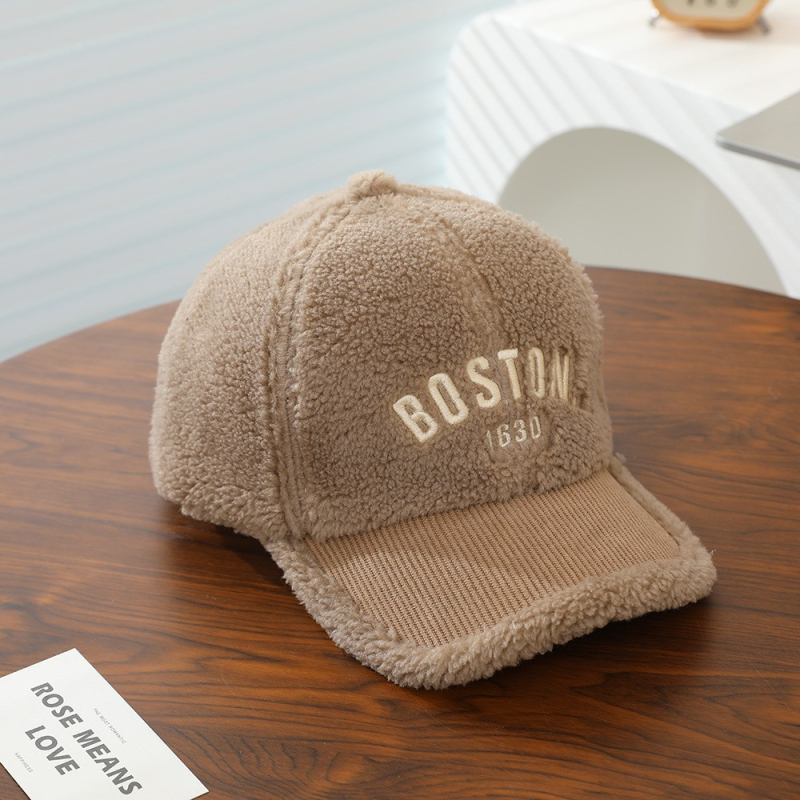 Dječja zimska baseball kapa za dječake, korejski stil s bojom blok dizajnom, pliš materijal, model 2269-39