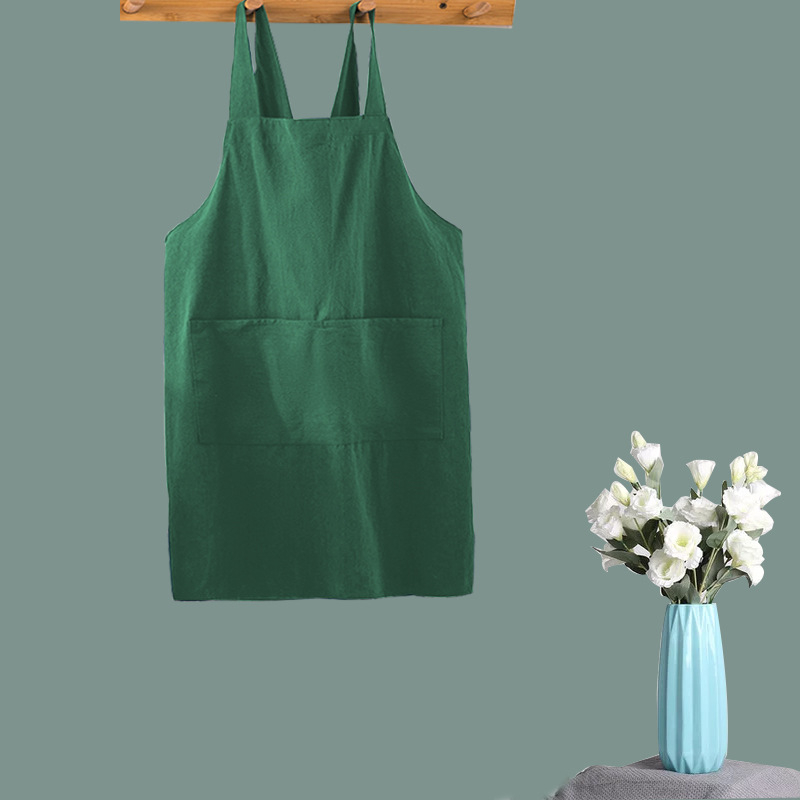 Ποδιά χωρίς μανίκια, κορεατικού στυλ, βαμβακερή, ανθεκτική στους λεκέδες, μονόχρωμη