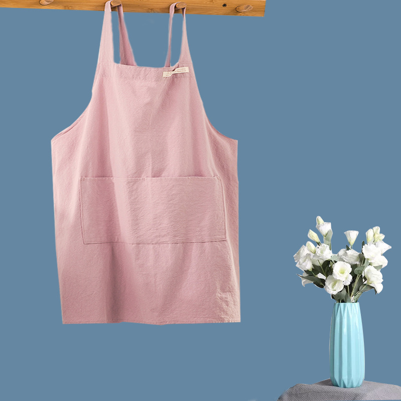 Ποδιά χωρίς μανίκια, κορεατικού στυλ, βαμβακερή, ανθεκτική στους λεκέδες, μονόχρωμη