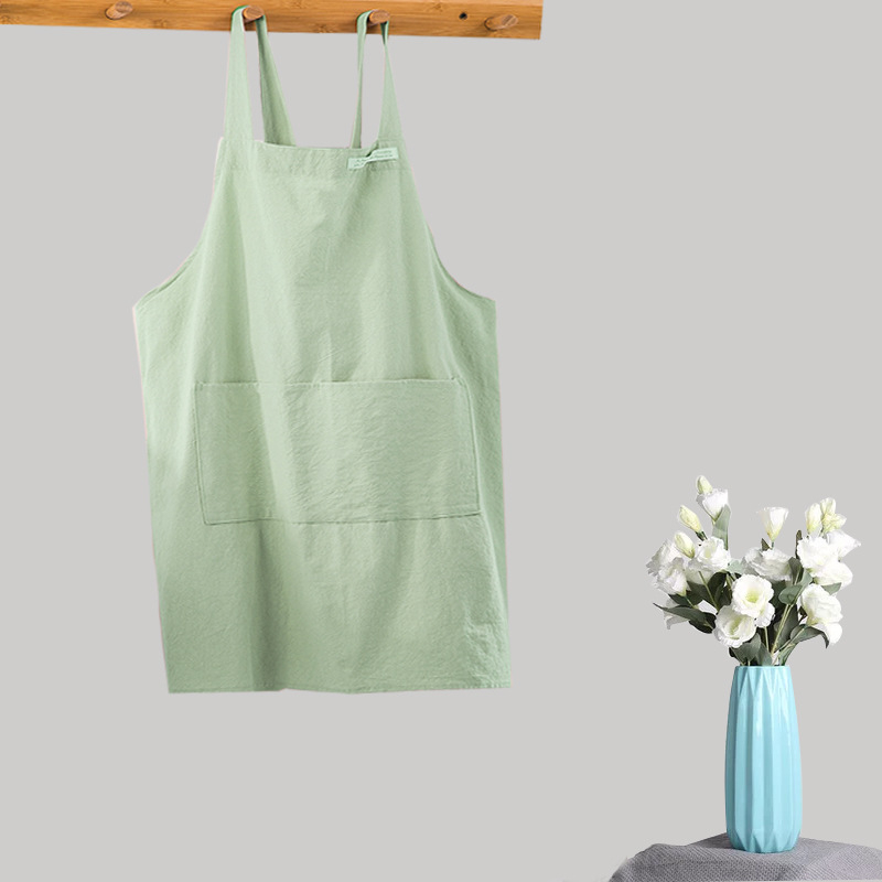 Ποδιά χωρίς μανίκια, κορεατικού στυλ, βαμβακερή, ανθεκτική στους λεκέδες, μονόχρωμη