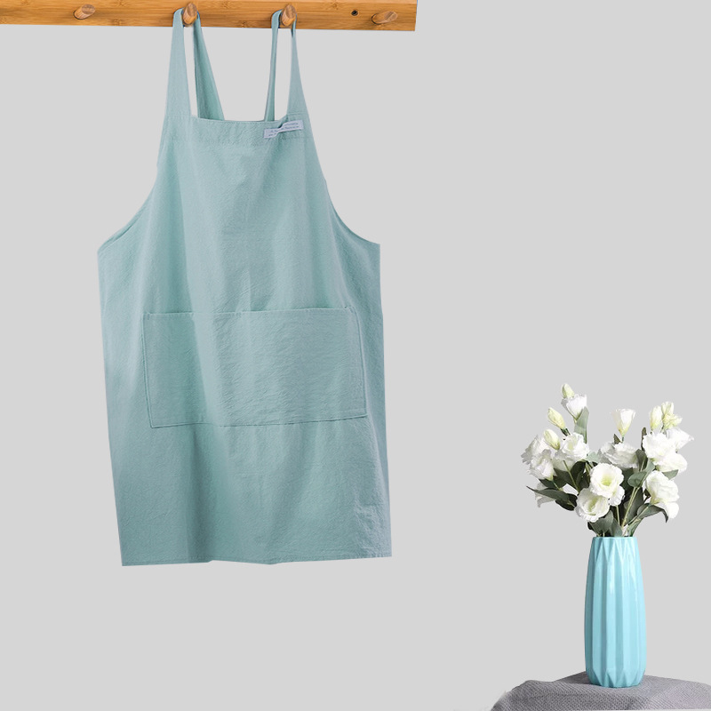 Ποδιά χωρίς μανίκια, κορεατικού στυλ, βαμβακερή, ανθεκτική στους λεκέδες, μονόχρωμη