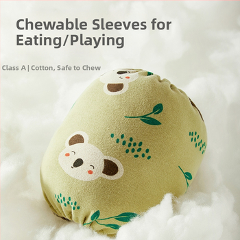 Zīdaiņu roku aizsargi no 100% kokvilnas — pret netīrumiem, reljēts karikatūru raksts, universāls, vecums 0–8 gadi