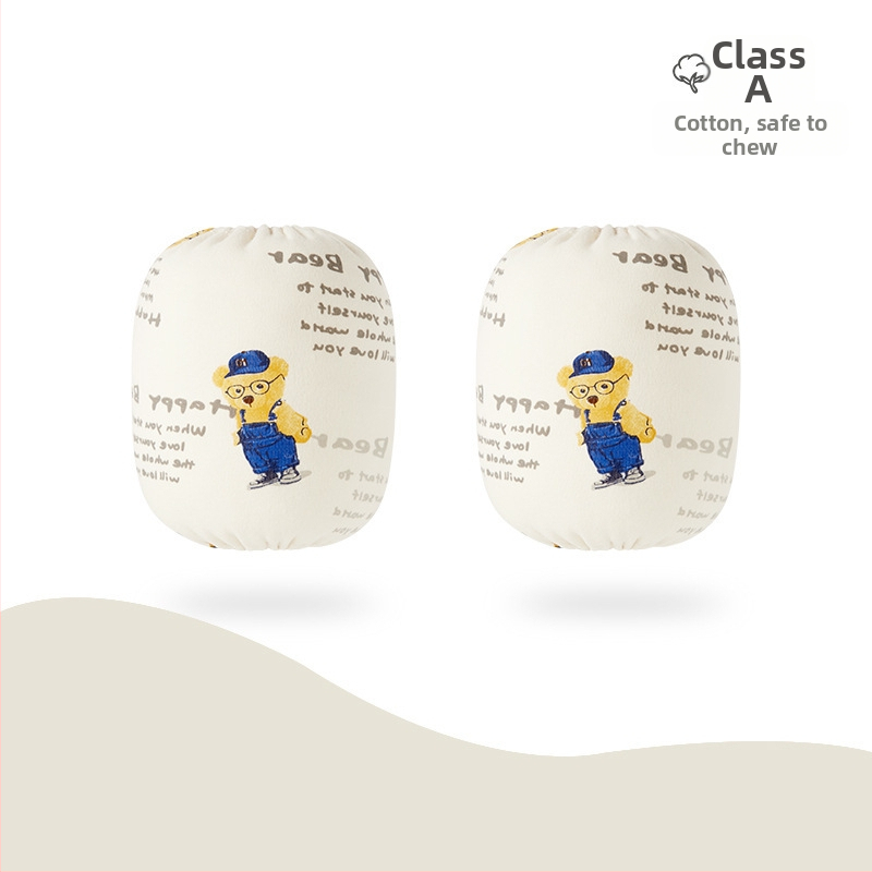 Zīdaiņu roku aizsargi no 100% kokvilnas — pret netīrumiem, reljēts karikatūru raksts, universāls, vecums 0–8 gadi