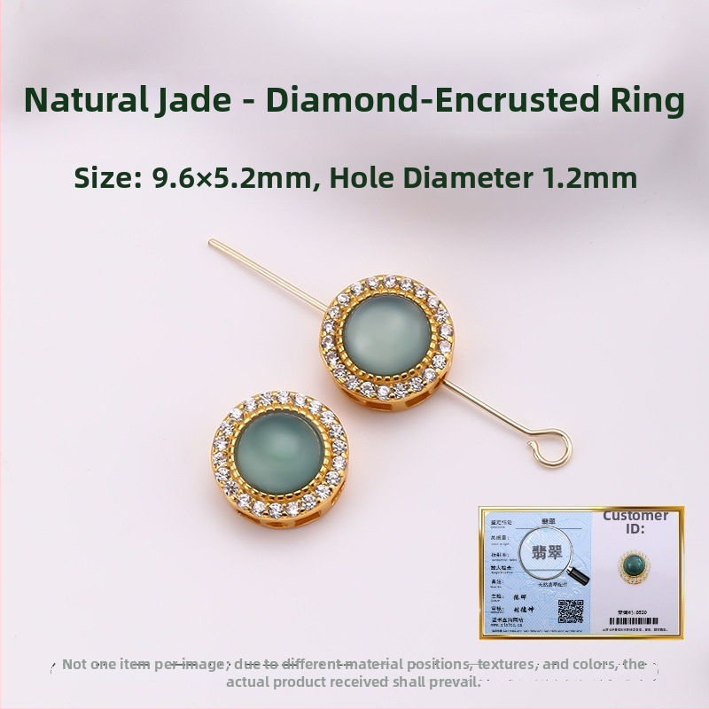 Hongma jáde medál, 925 ezüst aranyozott bevonattal, intarzázott kivitel, uniszex, levél alakú