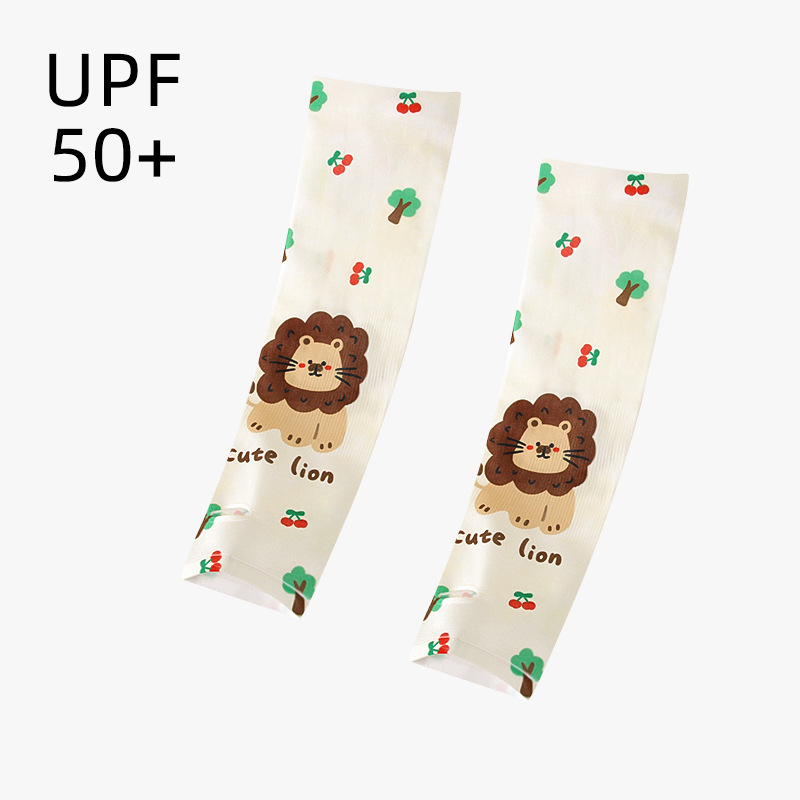 Bērnu UV aizsargrokas piedurknes ar karikatūras rakstu – Ice Silk, Nailons, Unisex, 1–13 gadi