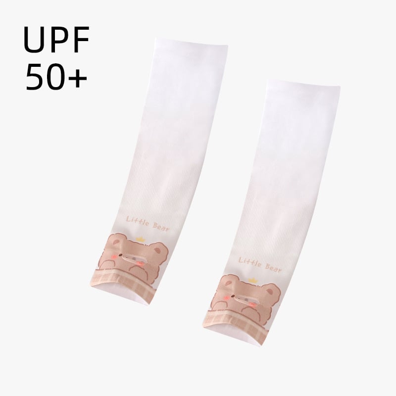 Bērnu UV aizsargrokas piedurknes ar karikatūras rakstu – Ice Silk, Nailons, Unisex, 1–13 gadi