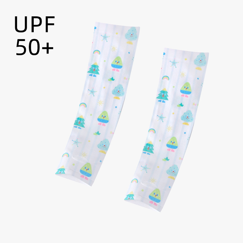 Bērnu UV aizsargrokas piedurknes ar karikatūras rakstu – Ice Silk, Nailons, Unisex, 1–13 gadi