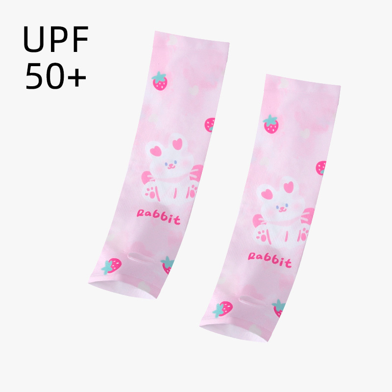 Bērnu UV aizsargrokas piedurknes ar karikatūras rakstu – Ice Silk, Nailons, Unisex, 1–13 gadi