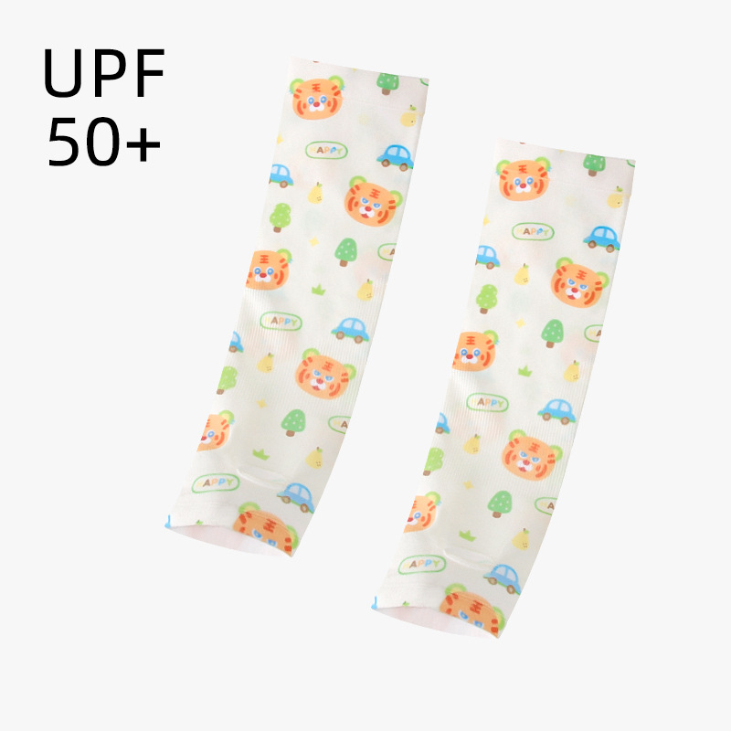 Bērnu UV aizsargrokas piedurknes ar karikatūras rakstu – Ice Silk, Nailons, Unisex, 1–13 gadi