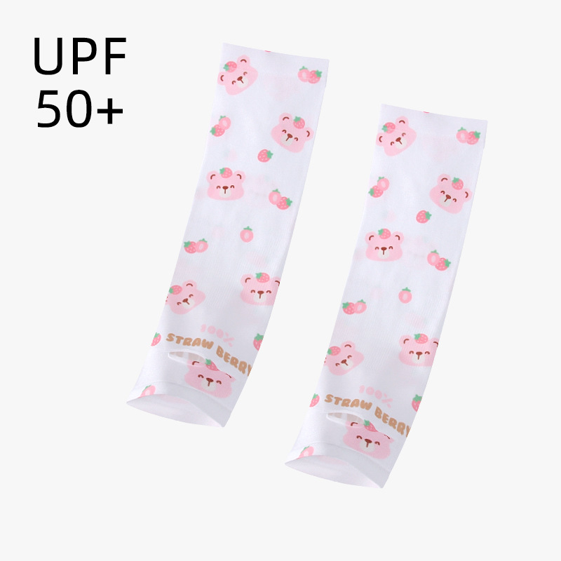 Bērnu UV aizsargrokas piedurknes ar karikatūras rakstu – Ice Silk, Nailons, Unisex, 1–13 gadi