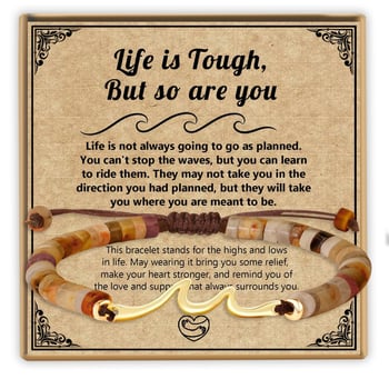 Brățară din piatră naturală, țesută manual, design în valuri, unisex, model M-104200