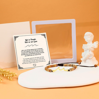 Brățară din piatră naturală, țesută manual, design în valuri, unisex, model M-104200