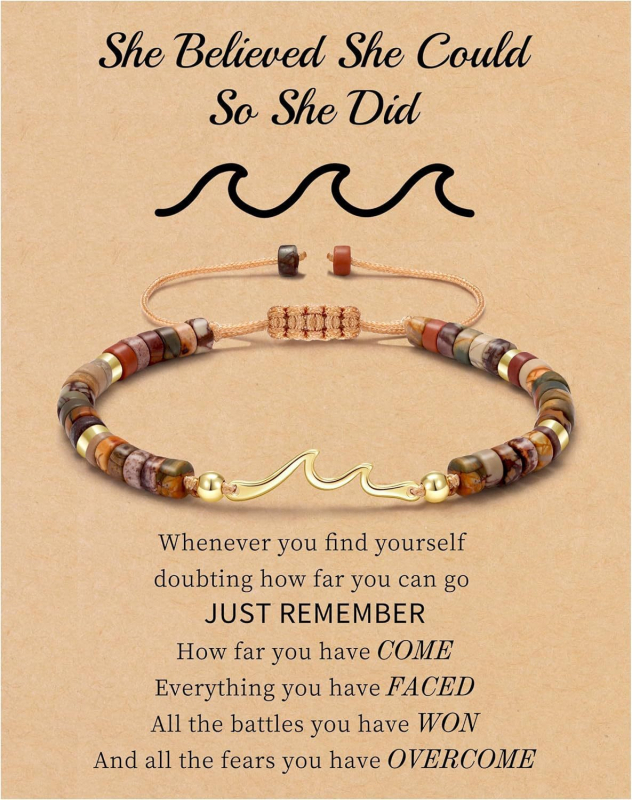 Brățară din piatră naturală, țesută manual, design în valuri, unisex, model M-104200