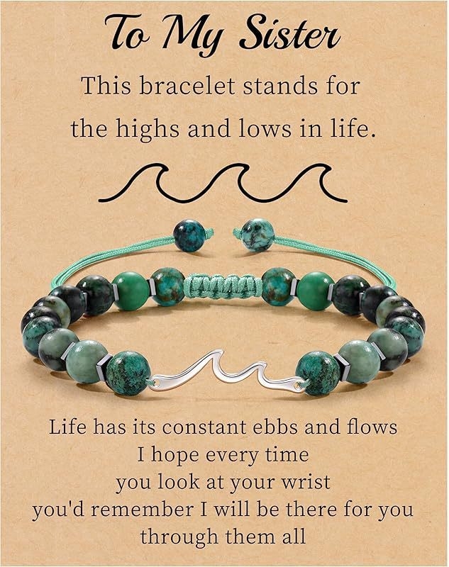 Brățară din piatră naturală, țesută manual, design în valuri, unisex, model M-104200