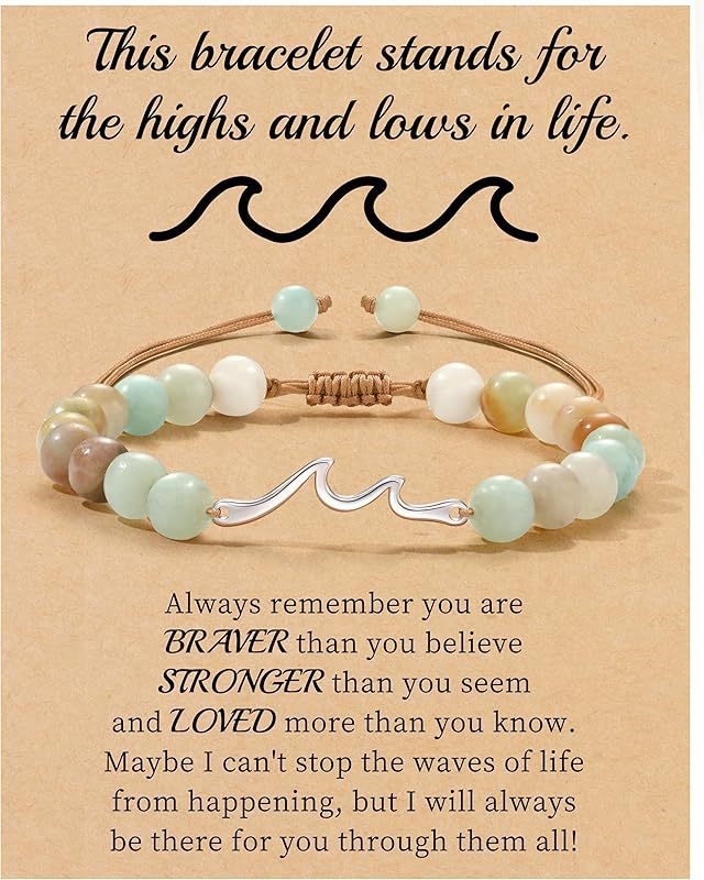 Brățară din piatră naturală, țesută manual, design în valuri, unisex, model M-104200