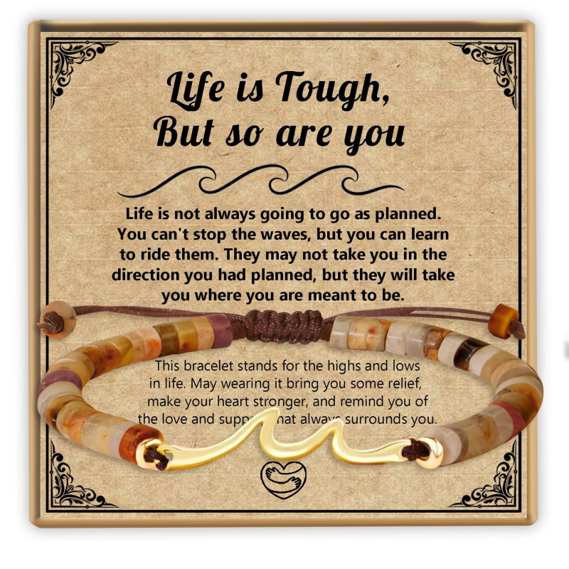 Brățară din piatră naturală, țesută manual, design în valuri, unisex, model M-104200