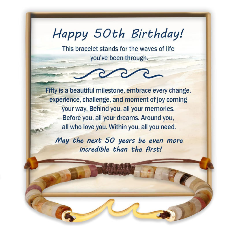 Brățară din piatră naturală, țesută manual, design în valuri, unisex, model M-104200