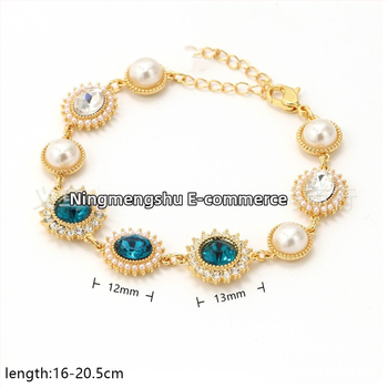 Safiiride ja pärlitega käevõru retro Barokse palee stiilis, geomeetriline kujundus, sulam, elektroplaadimine, naistele.