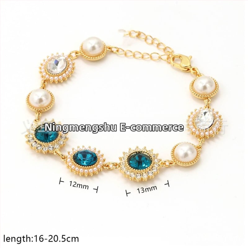 Safiiride ja pärlitega käevõru retro Barokse palee stiilis, geomeetriline kujundus, sulam, elektroplaadimine, naistele.