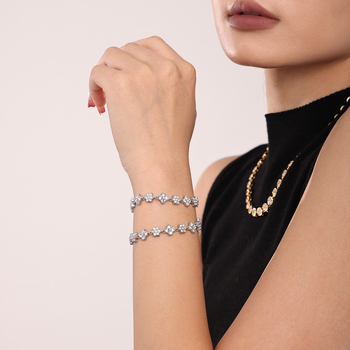 Titaani-terasest geomeetriline zirkonkäevõru - käsitöö, naiste ehted