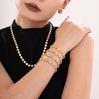 Titaani-terasest geomeetriline zirkonkäevõru - käsitöö, naiste ehted