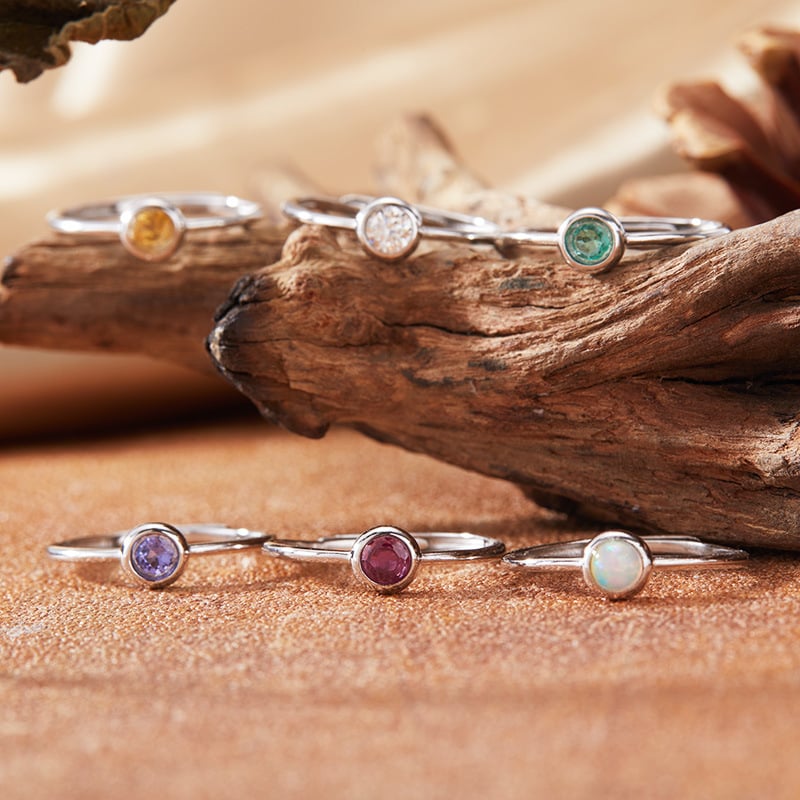 Prsten od S925 srebra s prirodnim dragim kamenom: safir, rubin, topaz, granat, opal; geometrijski dizajn