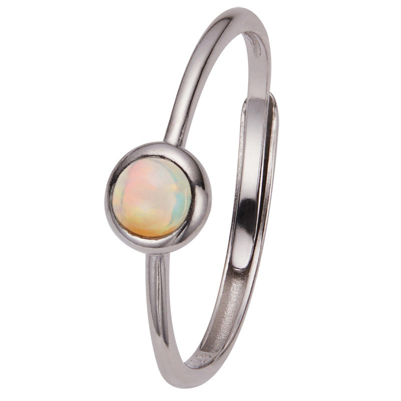 Prsten od S925 srebra s prirodnim dragim kamenom: safir, rubin, topaz, granat, opal; geometrijski dizajn