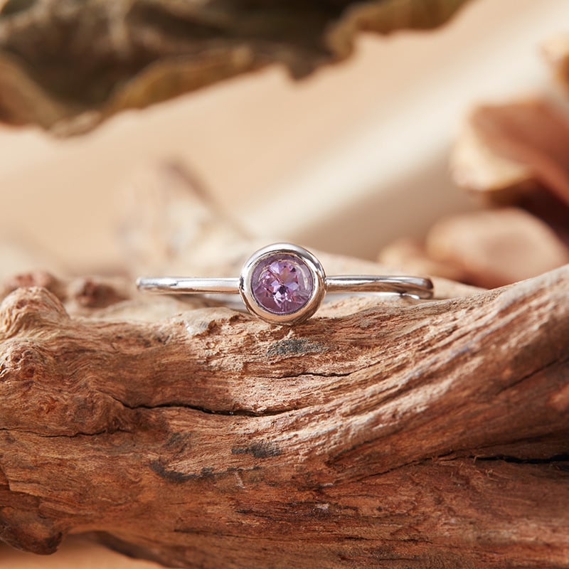 Prsten od S925 srebra s prirodnim dragim kamenom: safir, rubin, topaz, granat, opal; geometrijski dizajn