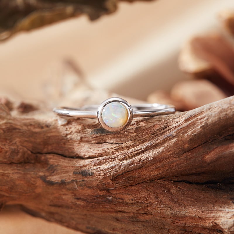 Prsten od S925 srebra s prirodnim dragim kamenom: safir, rubin, topaz, granat, opal; geometrijski dizajn