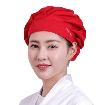 Șapcă de bucătărie din bumbac pentru femei, cu formă de cupolă, fără vizieră, model monocrom, imprimare logo disponibil