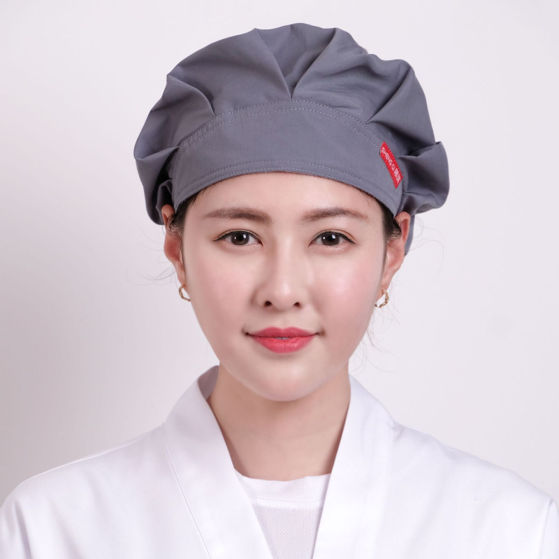 Șapcă de bucătărie din bumbac pentru femei, cu formă de cupolă, fără vizieră, model monocrom, imprimare logo disponibil