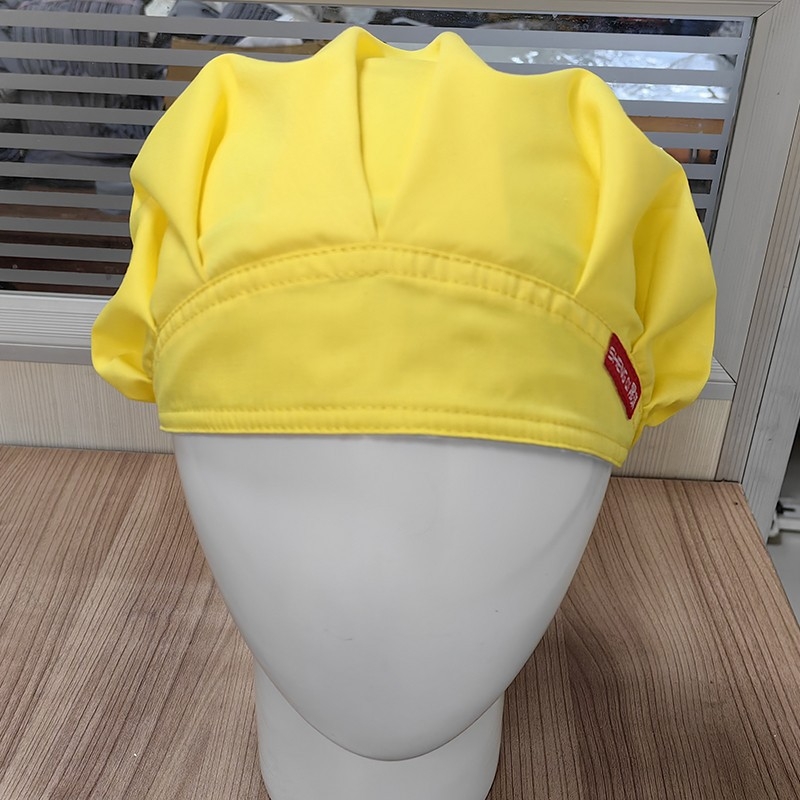 Șapcă de bucătărie din bumbac pentru femei, cu formă de cupolă, fără vizieră, model monocrom, imprimare logo disponibil