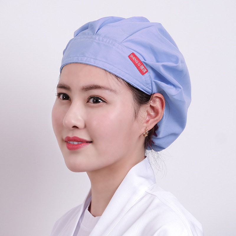 Șapcă de bucătărie din bumbac pentru femei, cu formă de cupolă, fără vizieră, model monocrom, imprimare logo disponibil