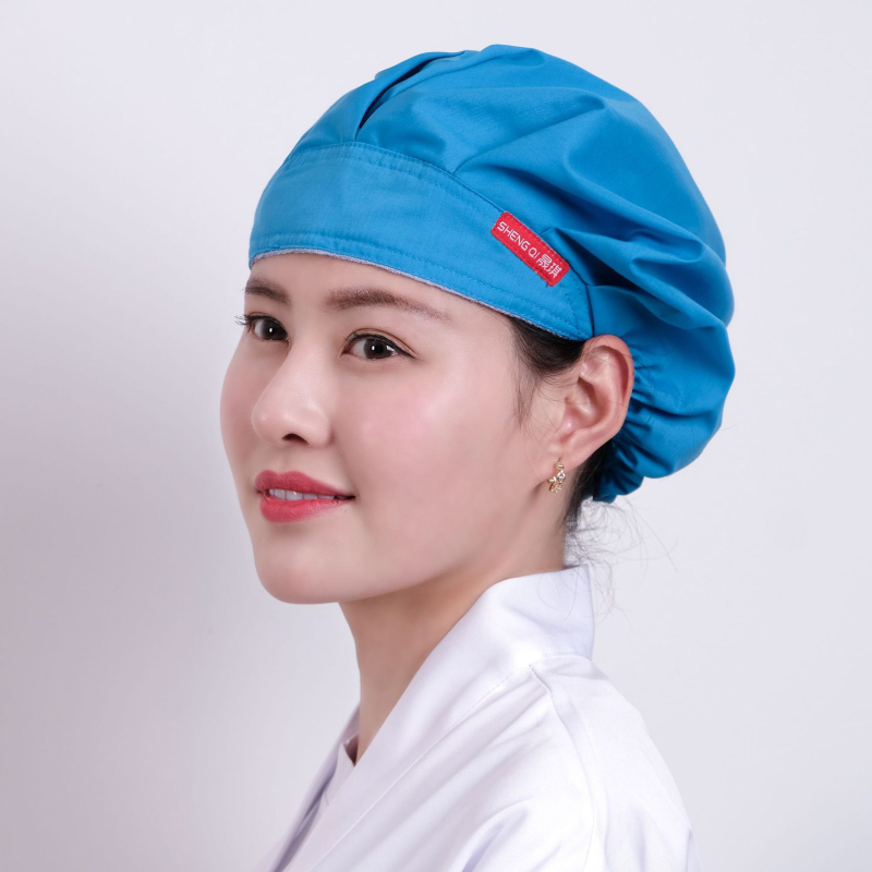 Șapcă de bucătărie din bumbac pentru femei, cu formă de cupolă, fără vizieră, model monocrom, imprimare logo disponibil