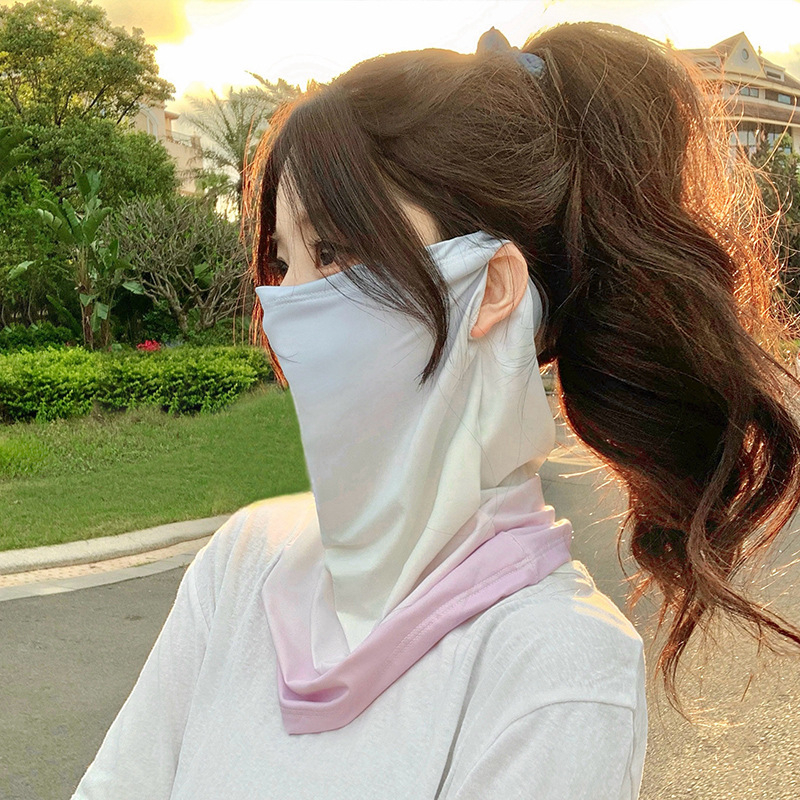 Maska za zaštitu od sunca za ljeto, zaštita vrata, Ice Silk rukavi, UV zaštita, za vožnju automobilom i biciklizam, gradijent