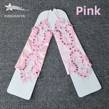 Meitenēm bezpirkstu mežģīņu cimdi, kāzu tērpa aksesuārs, izšūti, vienkrāsains dizains