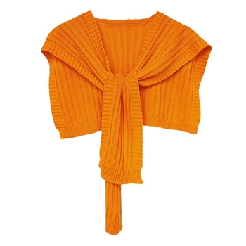 Vuneni pleteni šal s vertikalnim prugama, dekorativni dodatak za ljeto, proljeće i jesen