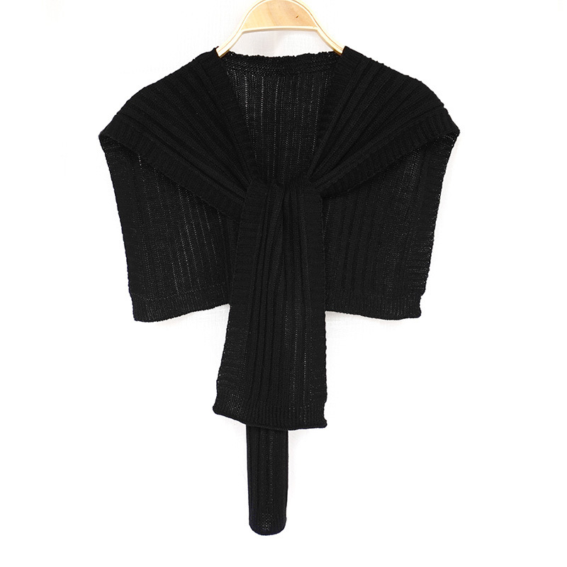 Vuneni pleteni šal s vertikalnim prugama, dekorativni dodatak za ljeto, proljeće i jesen