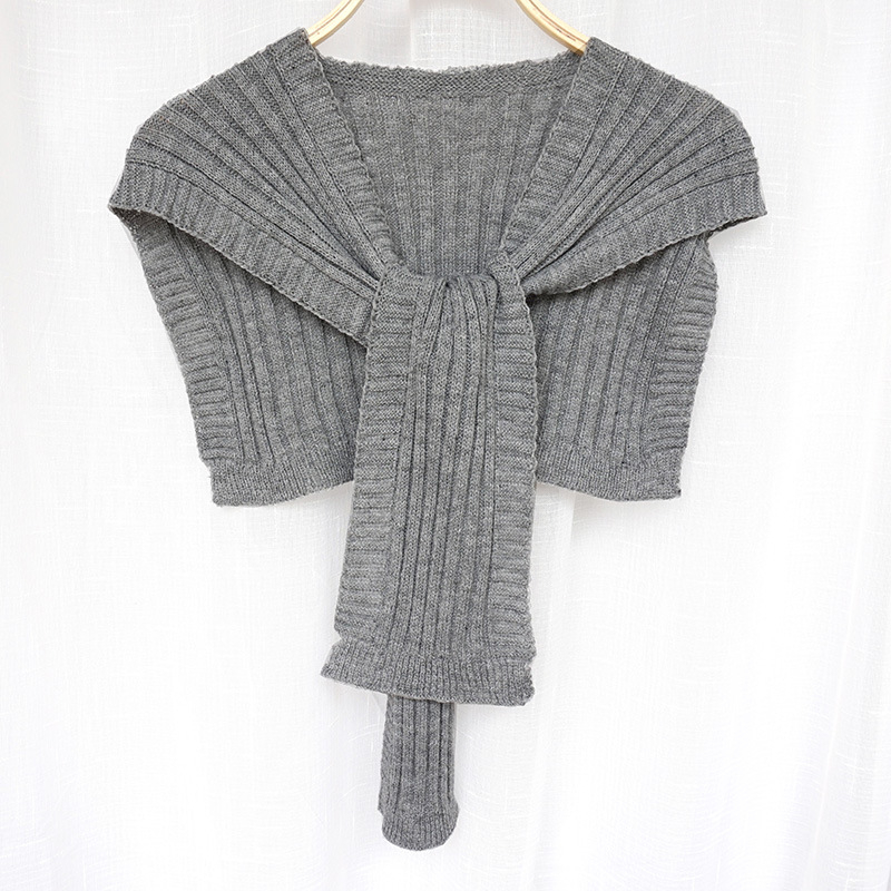 Vuneni pleteni šal s vertikalnim prugama, dekorativni dodatak za ljeto, proljeće i jesen