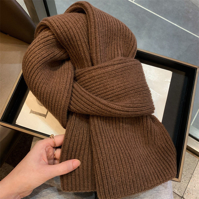 Ženski pleteni vuneni šal, marka Ewanian/yiwan nian; pogodan za zimu, proljeće i jesen; izdanje: jesen 2025