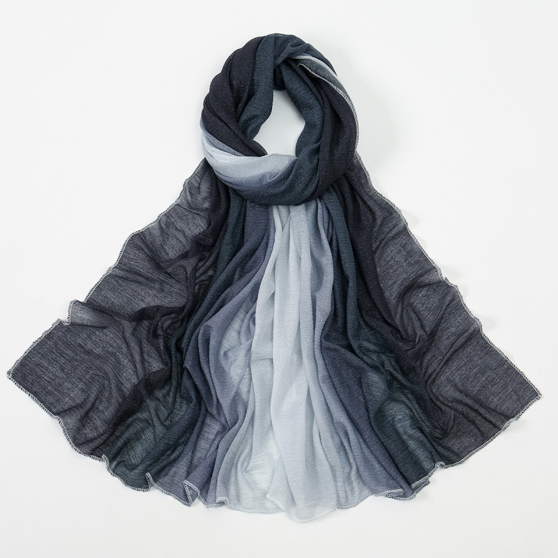 Poliester šal dugog kroja s crepe teksturom, bez brenda, za sve sezone, jesen 2024