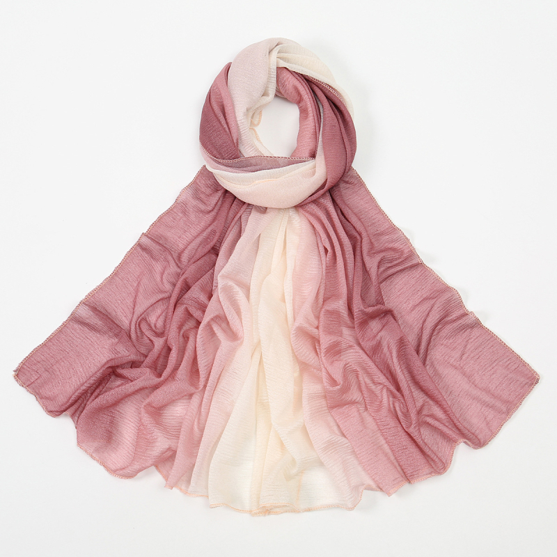 Poliester šal dugog kroja s crepe teksturom, bez brenda, za sve sezone, jesen 2024