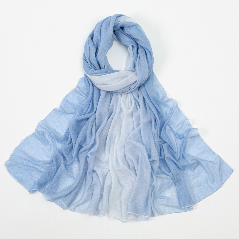 Poliester šal dugog kroja s crepe teksturom, bez brenda, za sve sezone, jesen 2024