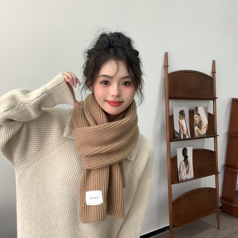 Pleteni vuneni šal, korejski stil, Zima 2023, na skladištu